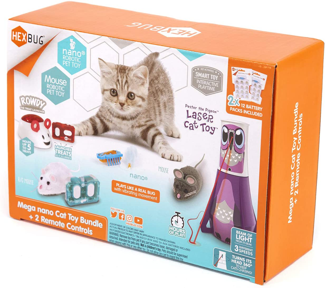 HEXBUG Mega Cat Toy Pack, Autonomous and Remote Control Pet Toys Animals & Pet Supplies > Pet Supplies > Cat Supplies > Cat Toys HEXBUG   