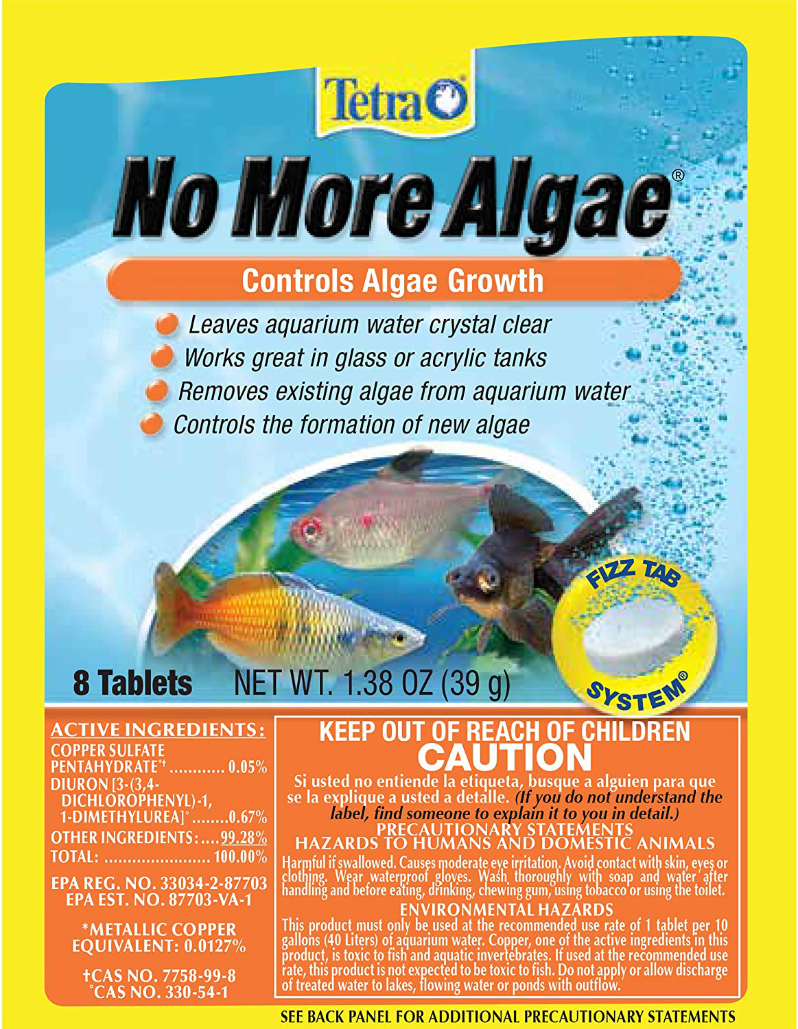 Tetra No More Algae Tablets 8 Count, Controls Algae in Aquariums Animals & Pet Supplies > Pet Supplies > Fish Supplies > Aquarium Cleaning Supplies Tetra   