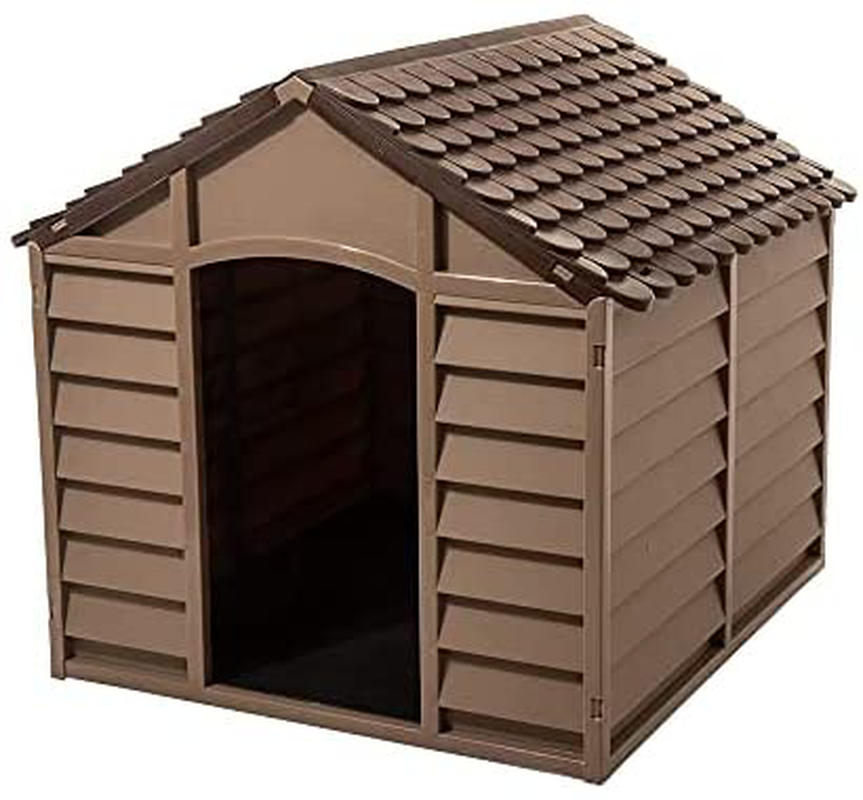 Starplast Dog House Kennel - Weather & Water Resistant - Easy Assembly - Perfect for Small to Large Sized Dogs Animals & Pet Supplies > Pet Supplies > Dog Supplies > Dog Houses Starplast Brown/Mocha Large 