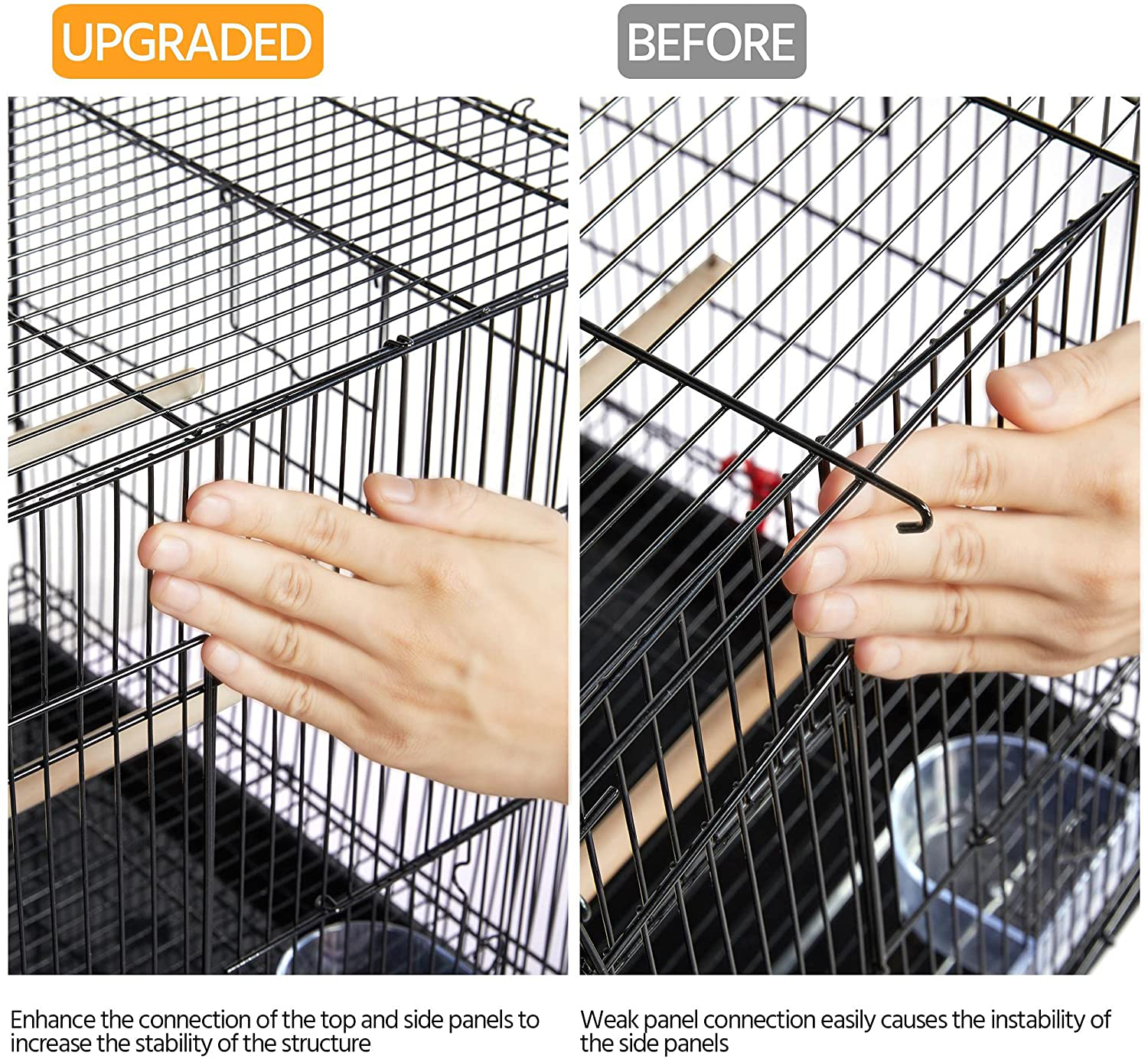 Topeakmart Rolling Stackable 2-Pack Finch Rectangle Flight Bird Cages Breeding Birdcage for Lovebirds Parrots Budgies Parakeets Canaries Cockatiels Conures with Stand Animals & Pet Supplies > Pet Supplies > Bird Supplies > Bird Cages & Stands Topeakmart   