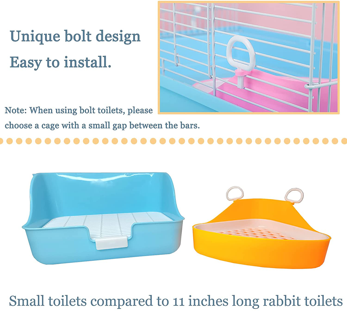 Hamiledyi Small Animals Triangle Toilet, Guinea Pig Litter Box Plastic Bolt Lock Trainer Corner Pee Tray Toilet for Hamster Gerbil Bunny Ferret Chinchilla Hedgehog