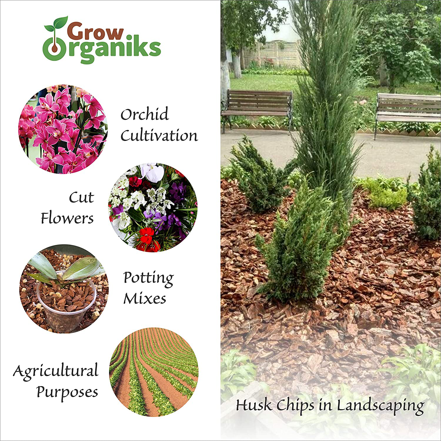 Grow Organiks Coconut Coir Husk Chips 11Lbs, Coco Coir Fibre Mulch-Reptile Substrate/Potting Soil Mix for Greenhouse & Ornamental Plants-Indoor & Outdoor Applications Animals & Pet Supplies > Pet Supplies > Reptile & Amphibian Supplies > Reptile & Amphibian Substrates Grow Organiks   