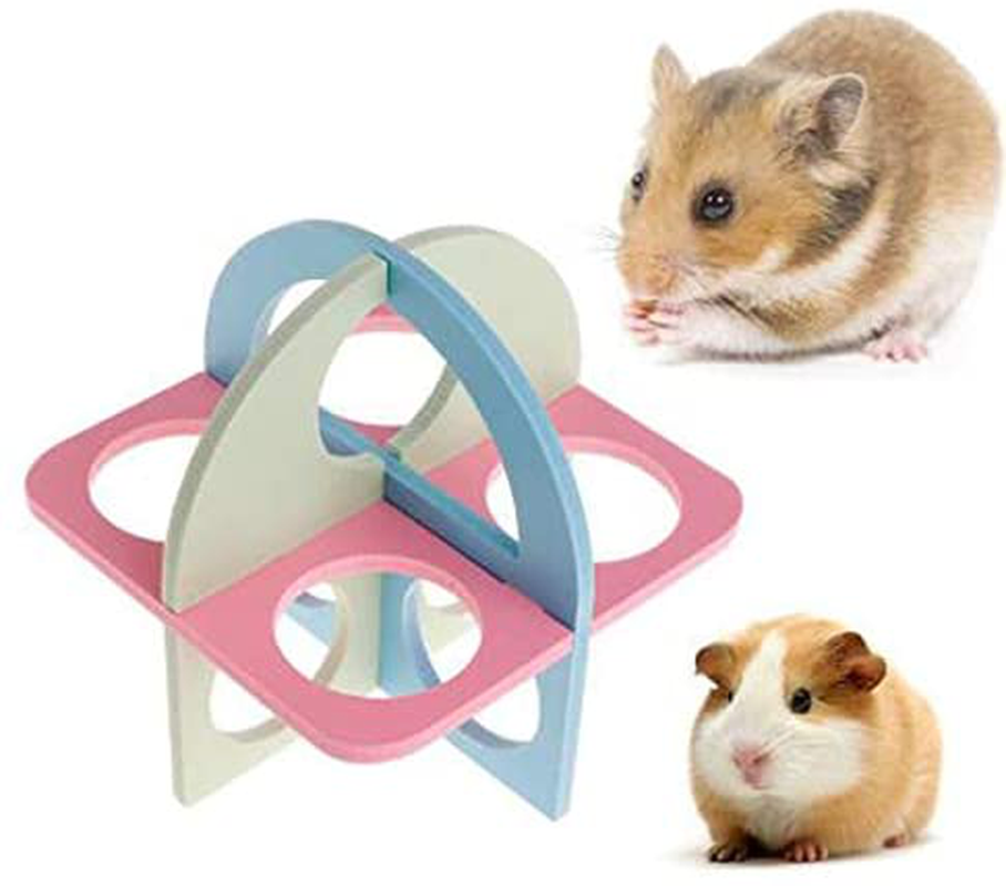 JUILE YUAN Hamsters House DIY Wooden Gerbil Hideout, Hamster Ladder Exercise Fitness Toys, Small Animals Habitat Fun Play Rainbow Bridge Hamster Cage Accessories (3 Packs) Animals & Pet Supplies > Pet Supplies > Small Animal Supplies > Small Animal Habitat Accessories JUILE YUAN   