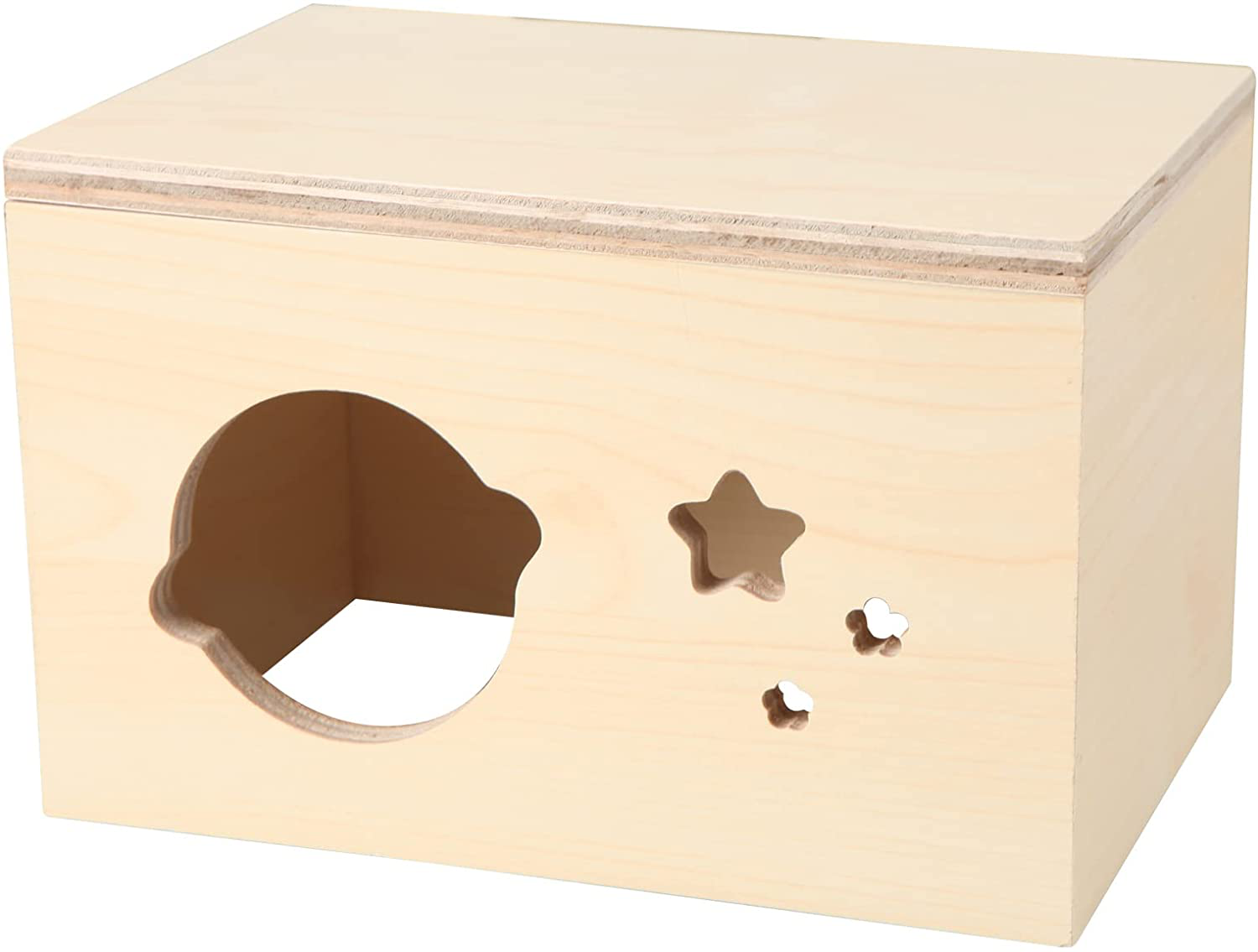 BUCATSTATE Waterproof Hamster Hideout House Wooden Tunnel Small Animal House with Window for Dwarf Syrian Hamster,Gerbil,Mouse Animals & Pet Supplies > Pet Supplies > Small Animal Supplies > Small Animal Habitat Accessories BUCATSTATE Planet  