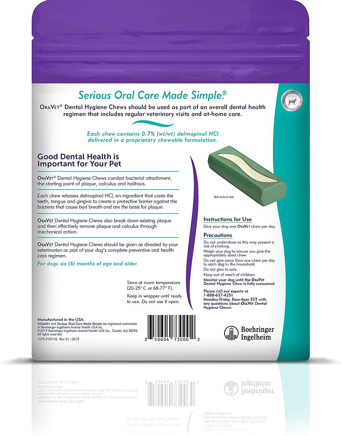 Oravet Dental Hygiene Chews for Medium Dogs 25-50 Lbs Animals & Pet Supplies > Pet Supplies > Small Animal Supplies > Small Animal Treats OraVet   