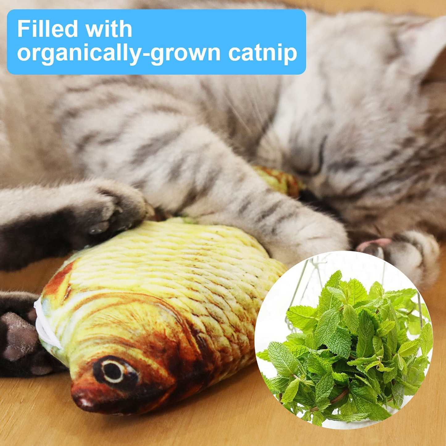 Cat Electric Flopping Moving Fish Toy Realistic Wagging Floppy Fish Cat Catnip Toy Plush Simulation Kicker Toys Interactive Pets Kick Kicking Chewing Biting Toy for Cat Kitten Kitty USB Charging Animals & Pet Supplies > Pet Supplies > Cat Supplies > Cat Toys Konbodo   