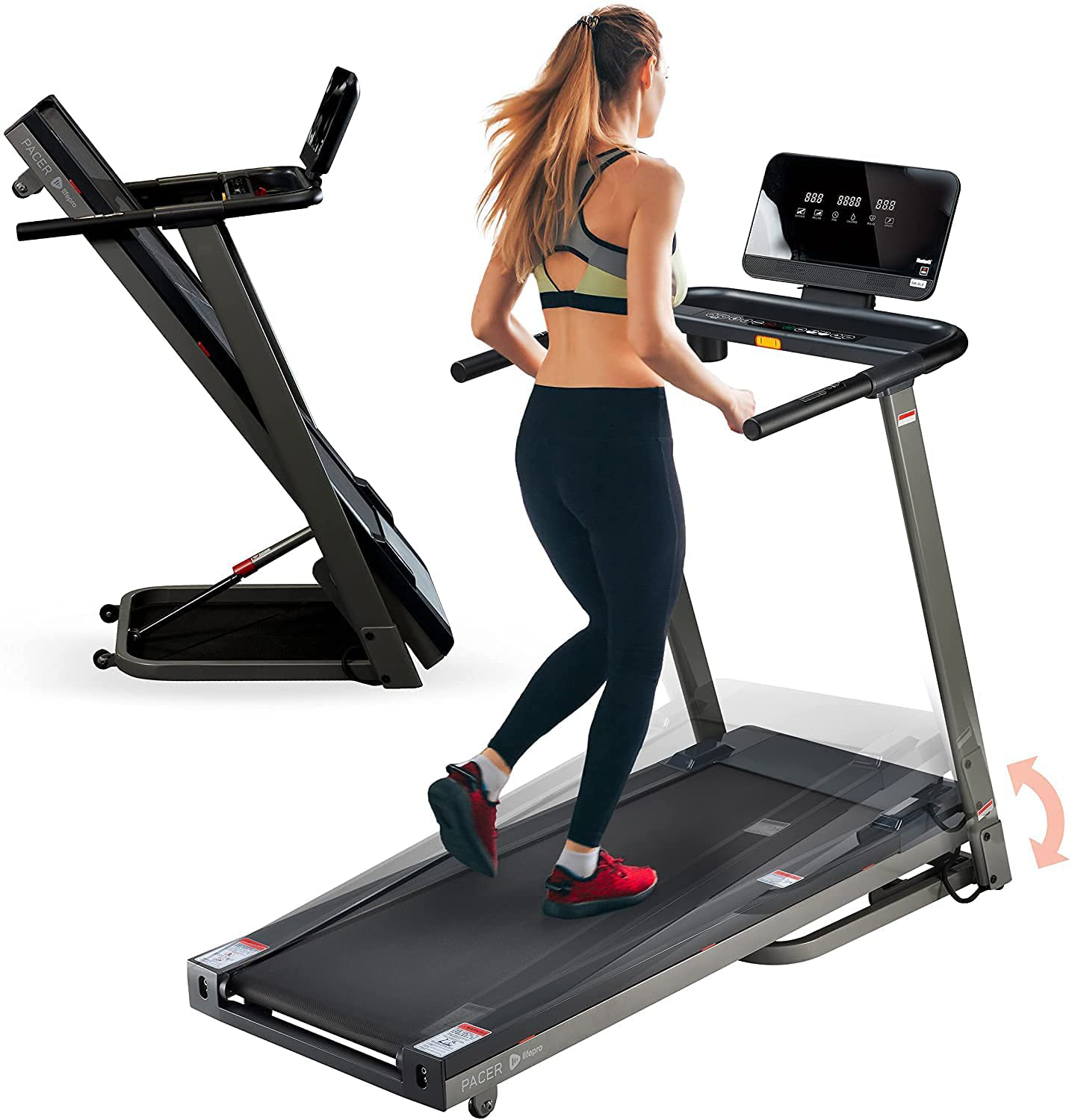 Lifepro Folding Treadmill for Home - Smart Motorized Portable Treadmill with Incline, Bluetooth Speakers & Modern Display - Easy Assembly Compact Walking Treadmill Incline for Cardio & Weight Loss Animals & Pet Supplies > Pet Supplies > Dog Supplies > Dog Treadmills LifePro   