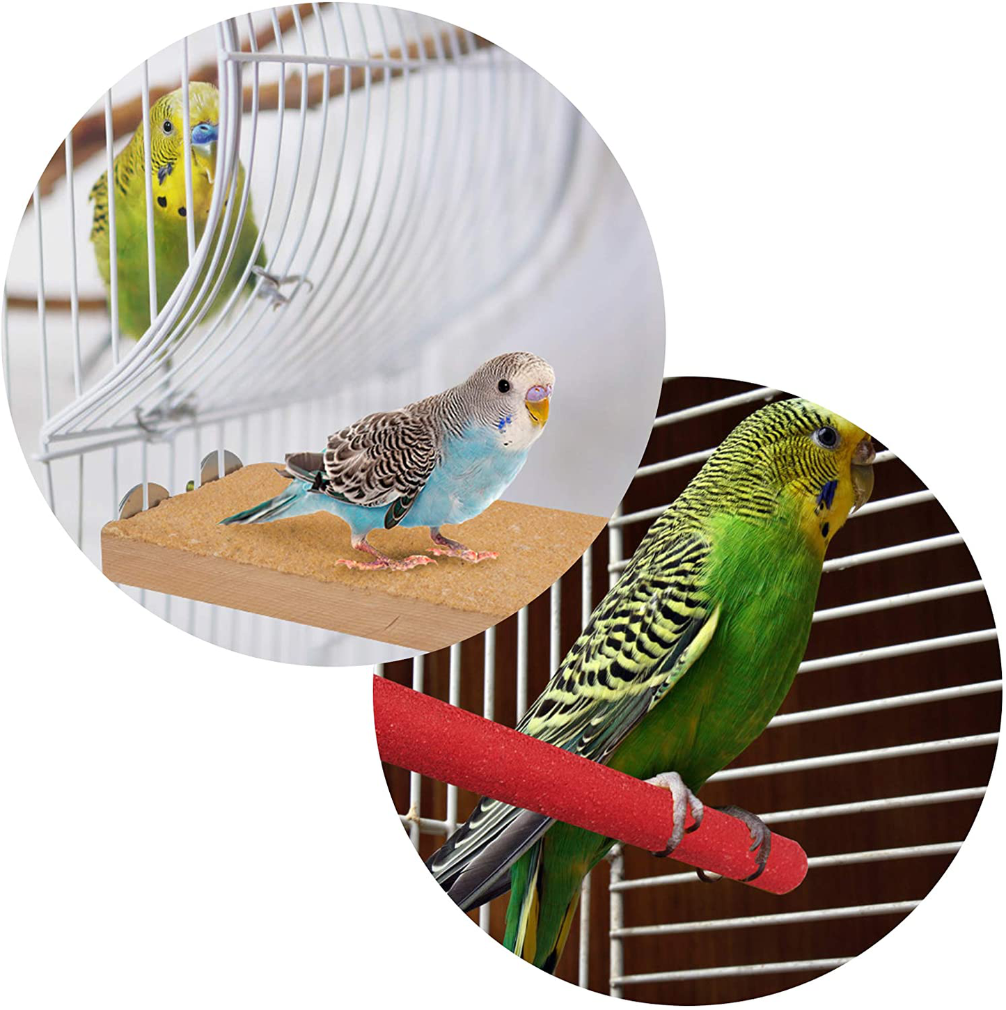 GAGILAND Parrot Bird Perch Stand Natural Wood Platform Paw Grinding Stick for Parakeet Cockatiels Lovebirds Bird Cage Accessories Animals & Pet Supplies > Pet Supplies > Bird Supplies > Bird Cages & Stands GAGILAND   