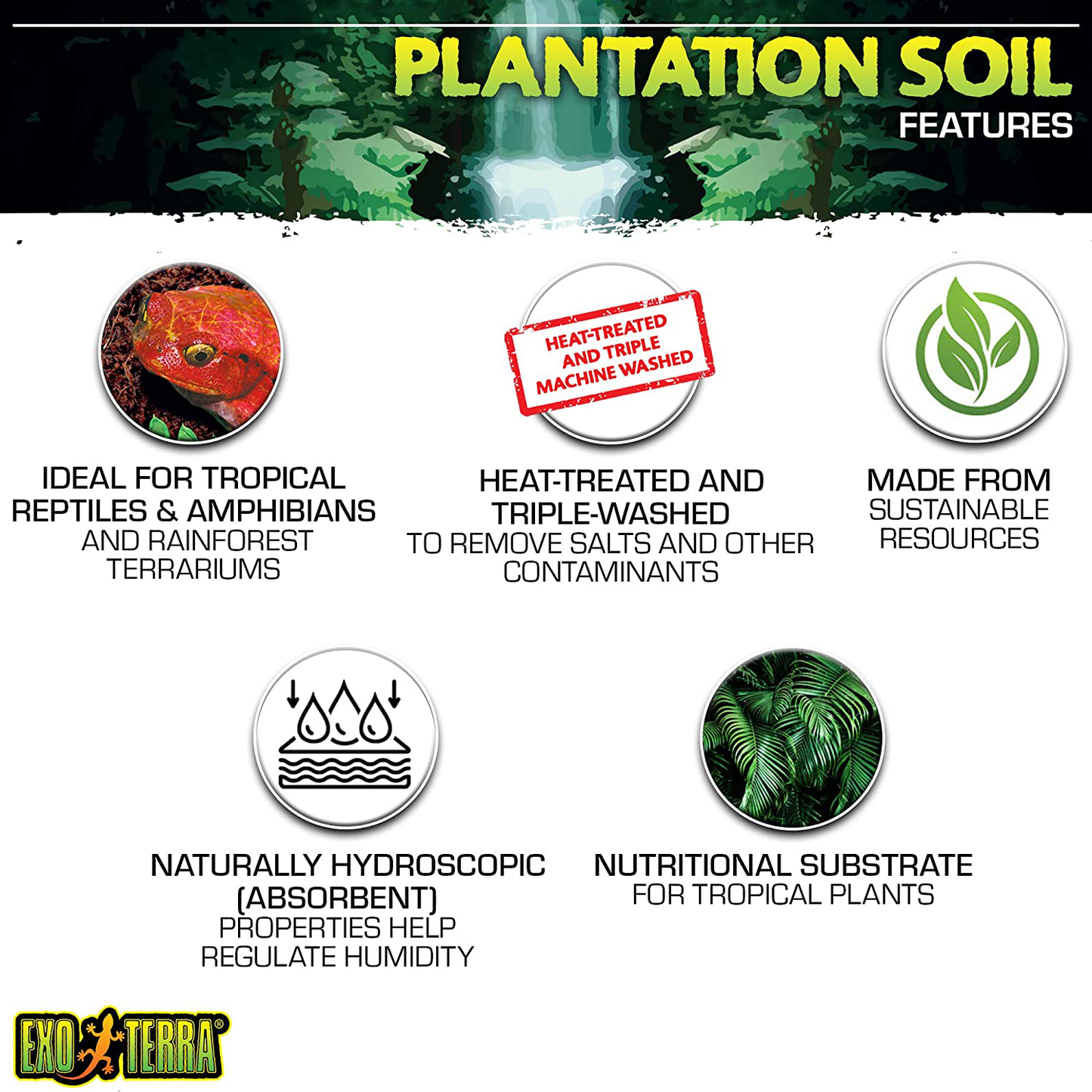 Exo Terra Plantation Soil, 8 Quarts, 3-Pack Animals & Pet Supplies > Pet Supplies > Reptile & Amphibian Supplies > Reptile & Amphibian Substrates Exo Terra   