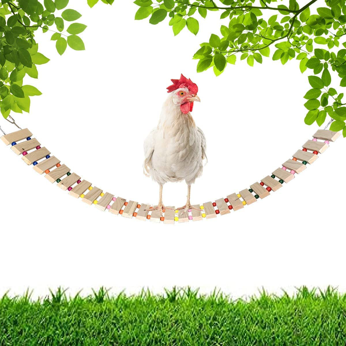 Nynelly Chicken Coop Toy,Chicken Toys,Natural Wood Chicken Ladder,Chicken Swing,Chicken Perch Stand for Birds Poultry Rooster Chicks Animals & Pet Supplies > Pet Supplies > Bird Supplies > Bird Ladders & Perches Nynelly   