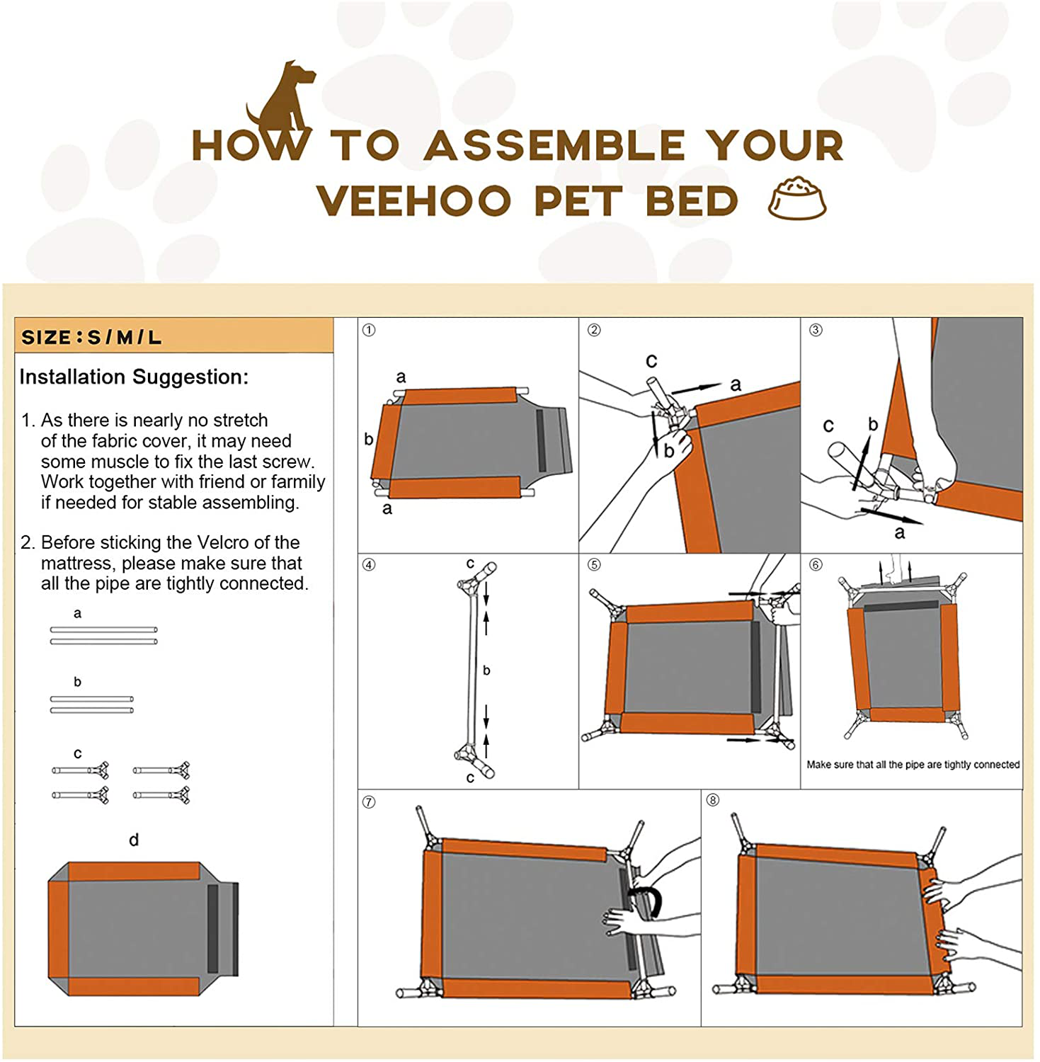 Veehoo Metal Elevated Dog Bed, Cooling Raised Pet Cot with Washable Mesh,  Medium, Black Silver 