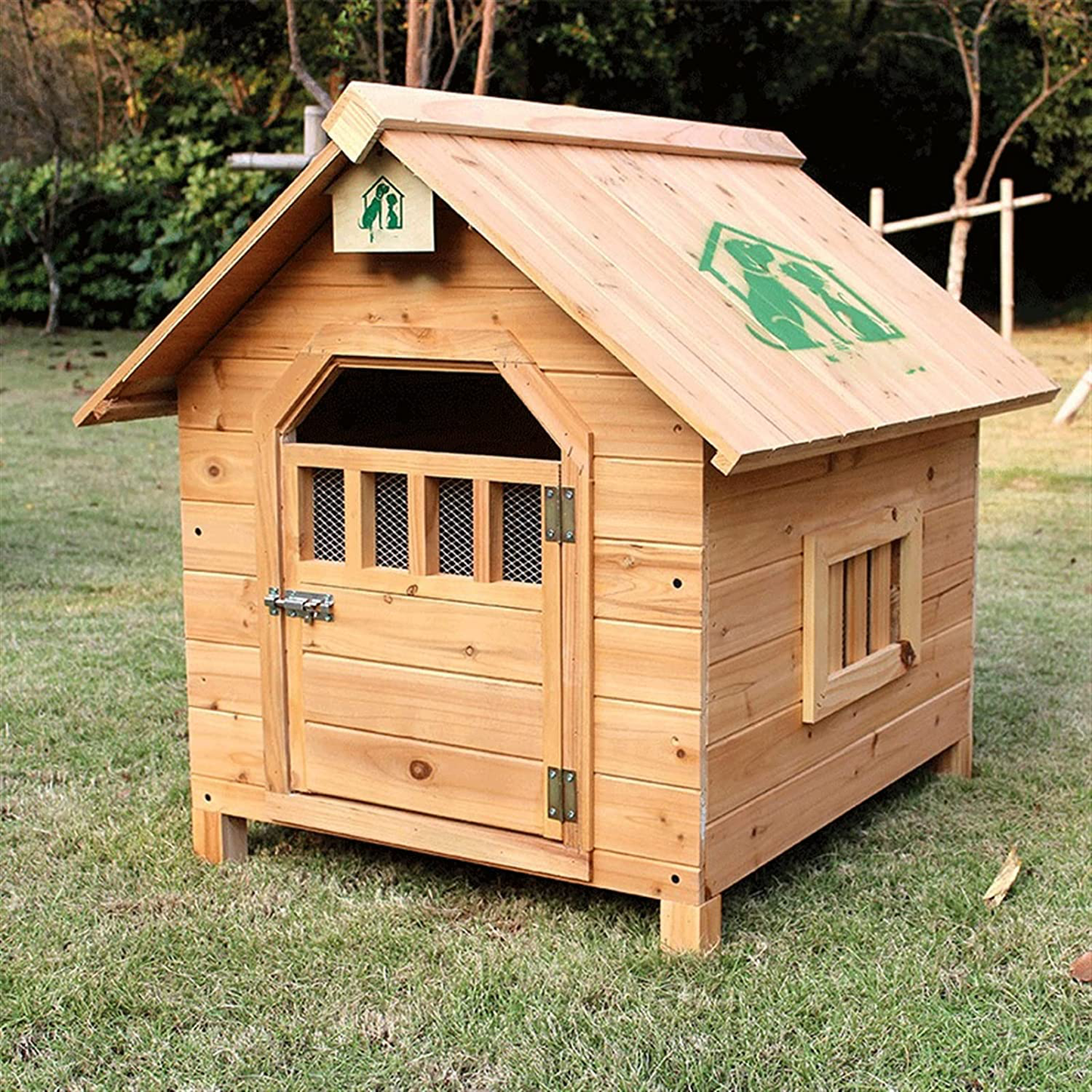 QXWJ Dog House,Wooden Outdoor with Door Window Pet Log Cabin Kennel,Weather Resistant Waterproof Home Pet Furniture,For Small Medium Large Animals Animals & Pet Supplies > Pet Supplies > Dog Supplies > Dog Houses QXWJ   