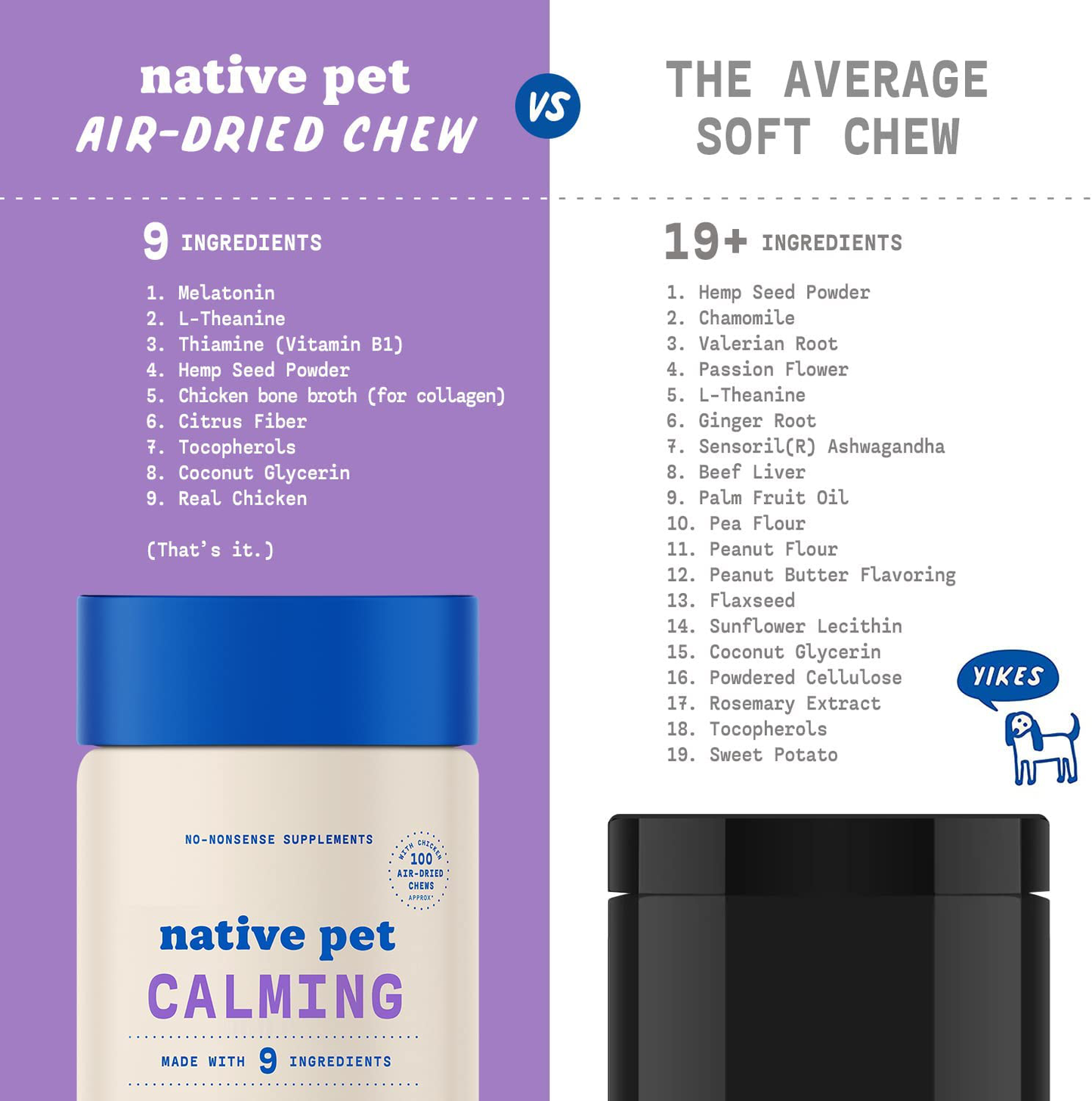 Native Pet Calming Chews for Dogs | All-Natural Dog Calming Chews - Anxiety Relief Treats & Dog Relaxants | Dog Melatonin with Hemp, L-Theanine & Thiamine | Leading Hemp Chews for Dogs | 60 Servings Animals & Pet Supplies > Pet Supplies > Small Animal Supplies > Small Animal Treats Native Pet   