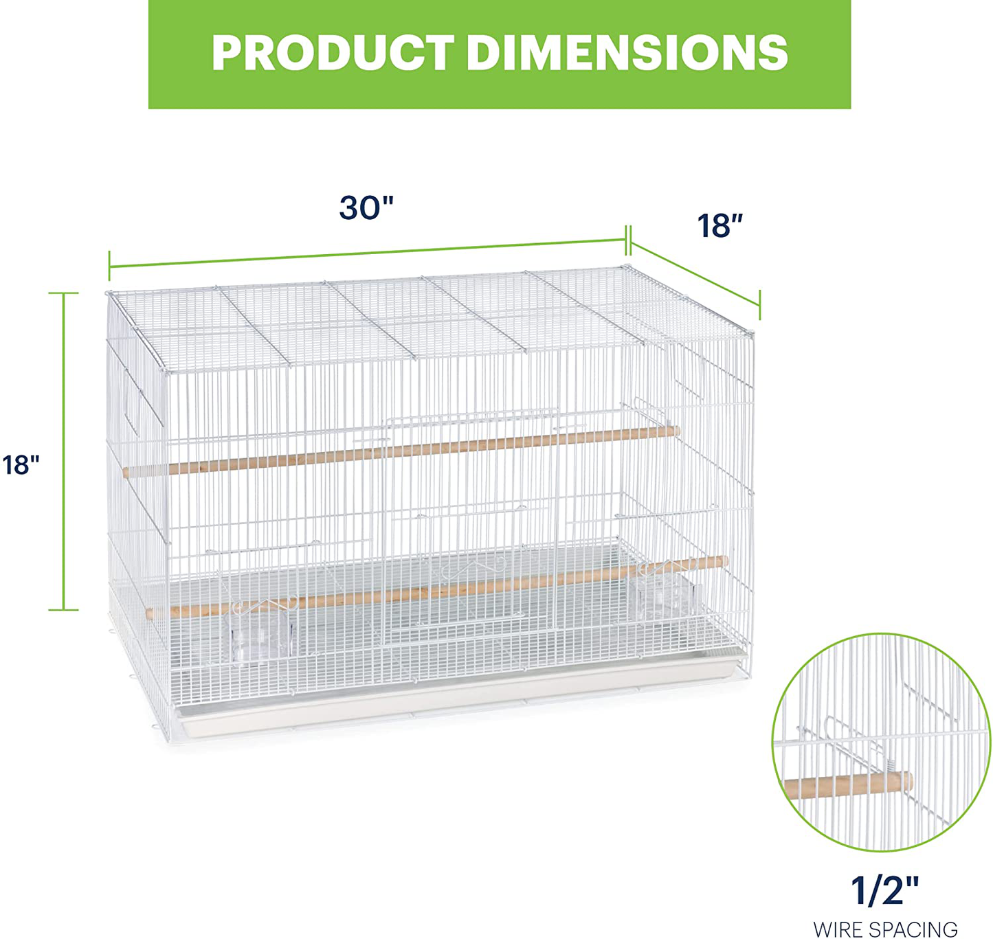 Prevue Hendryx Pet Products Flight Cage, White,1/2" Animals & Pet Supplies > Pet Supplies > Bird Supplies > Bird Cages & Stands Prevue Hendryx   