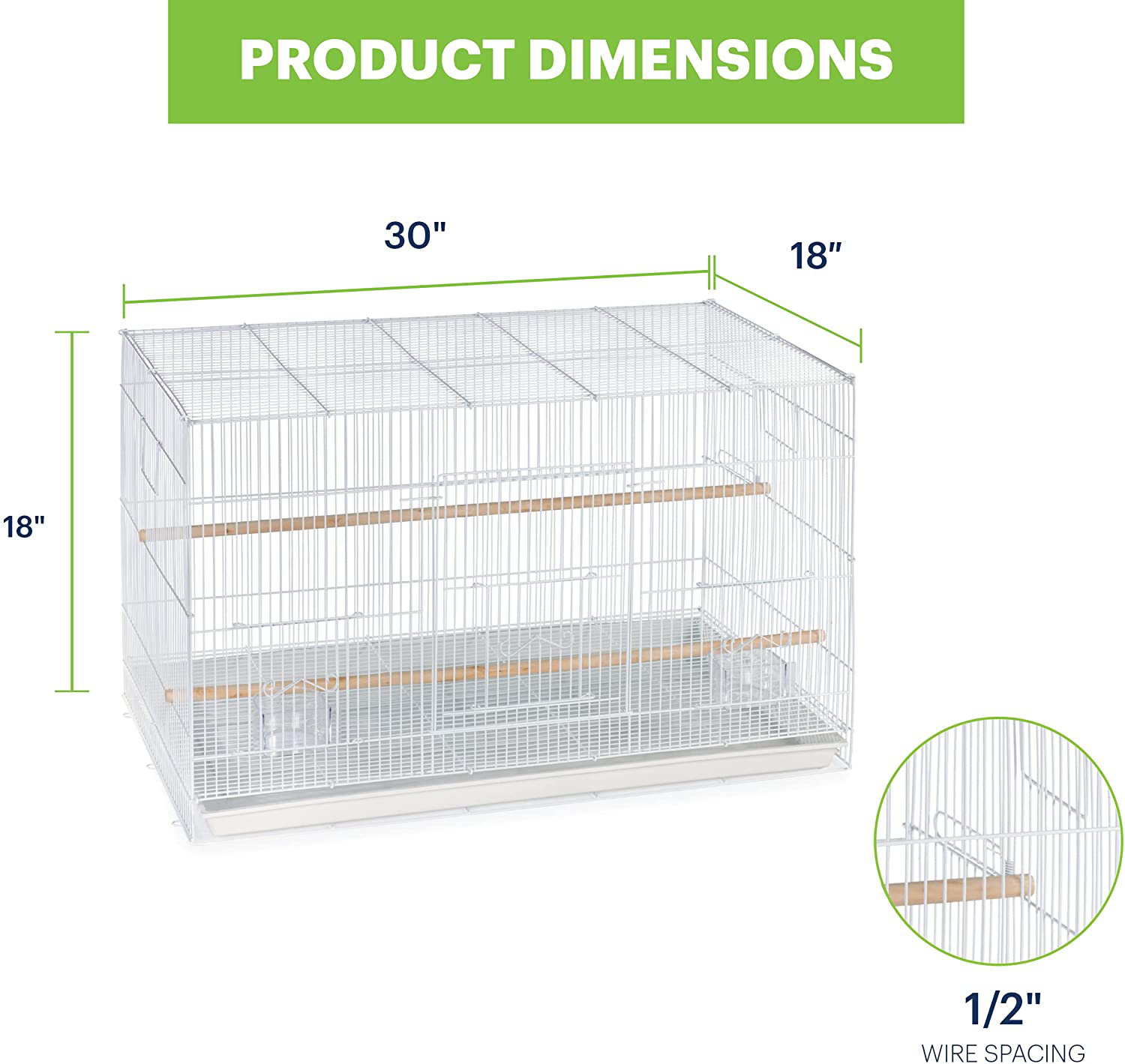 Prevue Hendryx Pet Products Flight Cage, White,1/2" Animals & Pet Supplies > Pet Supplies > Bird Supplies > Bird Cages & Stands Prevue Hendryx   