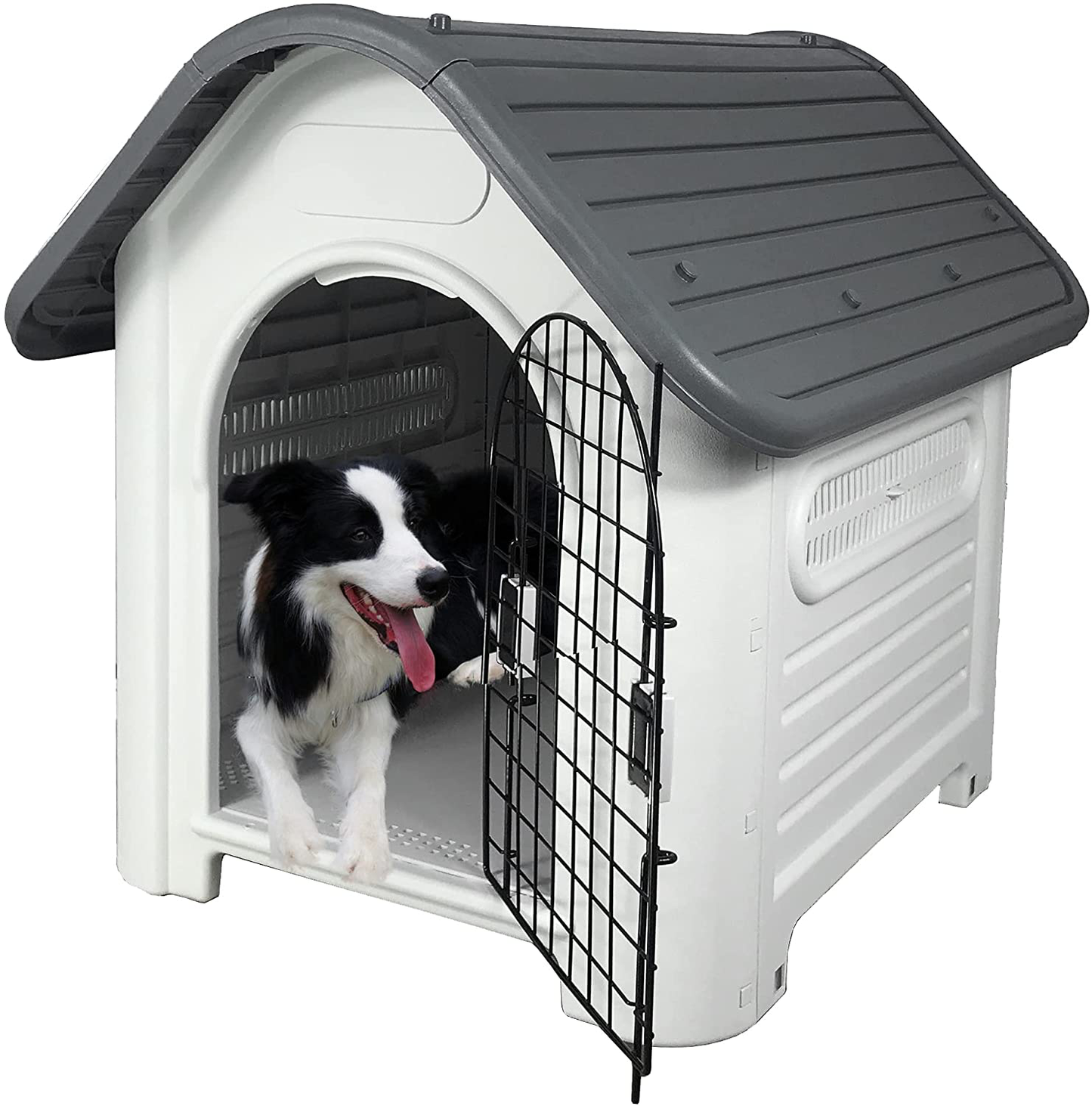 Sdyjfz Plastic Dog Housexxl Height Waterproof Plastic Dog Kennelindoor Outdoor Detachable Sturdy Floor for Backyard Patio Balcony