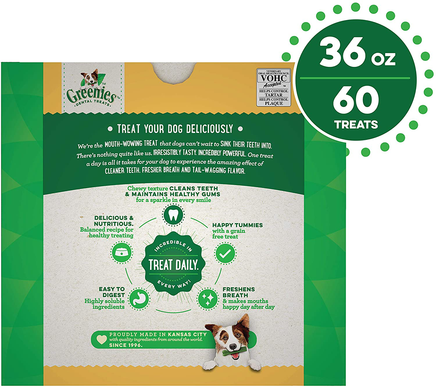 GREENIES Grain Free Natural Dental Dog Treats - Petite (15-25 Lb. Dogs) Animals & Pet Supplies > Pet Supplies > Dog Supplies > Dog Treats Greenies   
