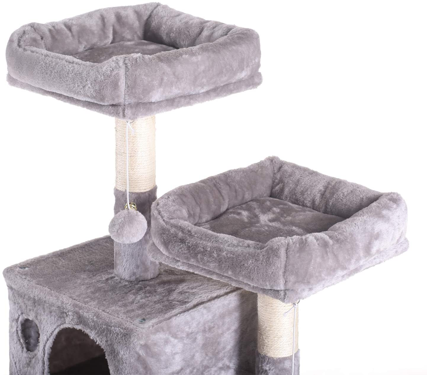 Hey-Brother 60 Inches Multi-Level Cat Tree Condo Furniture with Sisal-Covered Scratching Posts, 2 Plush Condos, 2 Plush Perches, for Kittens, Cats and Pets Animals & Pet Supplies > Pet Supplies > Cat Supplies > Cat Furniture Hey-brother   