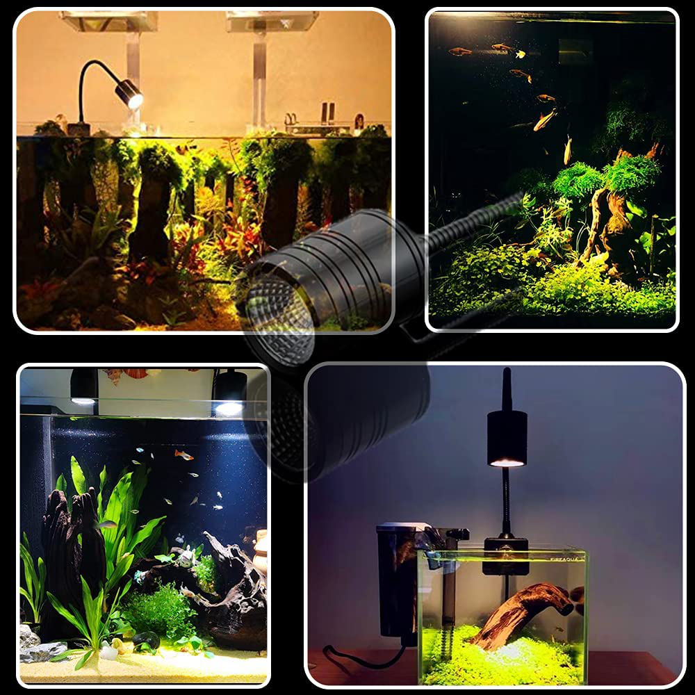 Lumière Led ultra-mince pour petit aquarium, mini lampe de serrage d' aquarium, 10w (blanc)