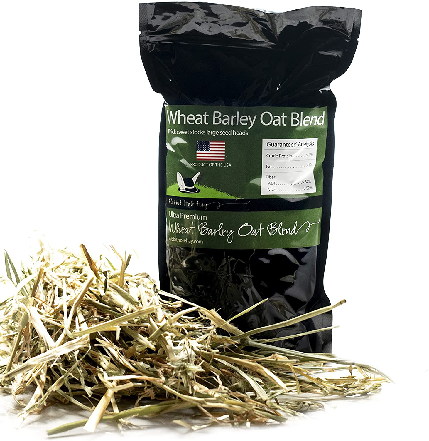 Rabbit Hole Hay Ultra Premium, Hand Packed Wheat, Barley, Oat Blend for Your Small Pet Rabbit, Chinchilla, or Guinea Pig Animals & Pet Supplies > Pet Supplies > Small Animal Supplies > Small Animal Food Rabbit Hole Hay 4 oz.  