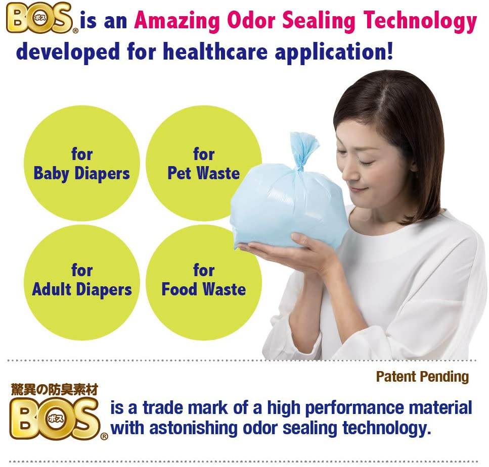 BOS Amazing Odor Sealing Cat Waste Disposal Bags - Durable and Unscented (90 Bags) [Size: M, Color: Light Blue] Animals & Pet Supplies > Pet Supplies > Cat Supplies > Cat Litter Box Liners BOS(ボス)   