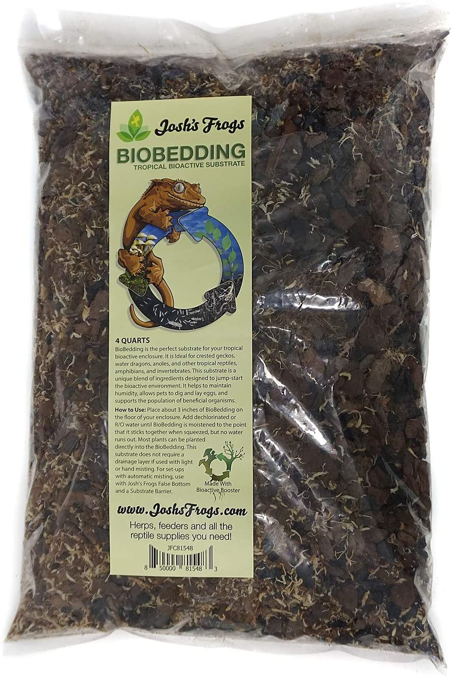 Josh'S Frogs Biobedding Tropical Bioactive Substrate Animals & Pet Supplies > Pet Supplies > Reptile & Amphibian Supplies > Reptile & Amphibian Substrates Josh's Frogs 4 Quart  