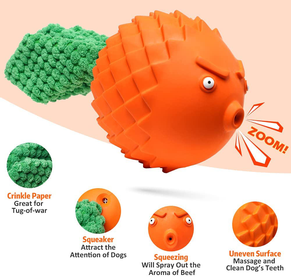 Clemas Almost Indestructible Dog Toys for Aggressive Chewers Large Breed, Squeaky Dog Toys,Tough Rubber Dog Toys for Medium Dogs Indestructible Puppy Chew Toys Large Breed Non Toxic Animals & Pet Supplies > Pet Supplies > Dog Supplies > Dog Toys Clemas   