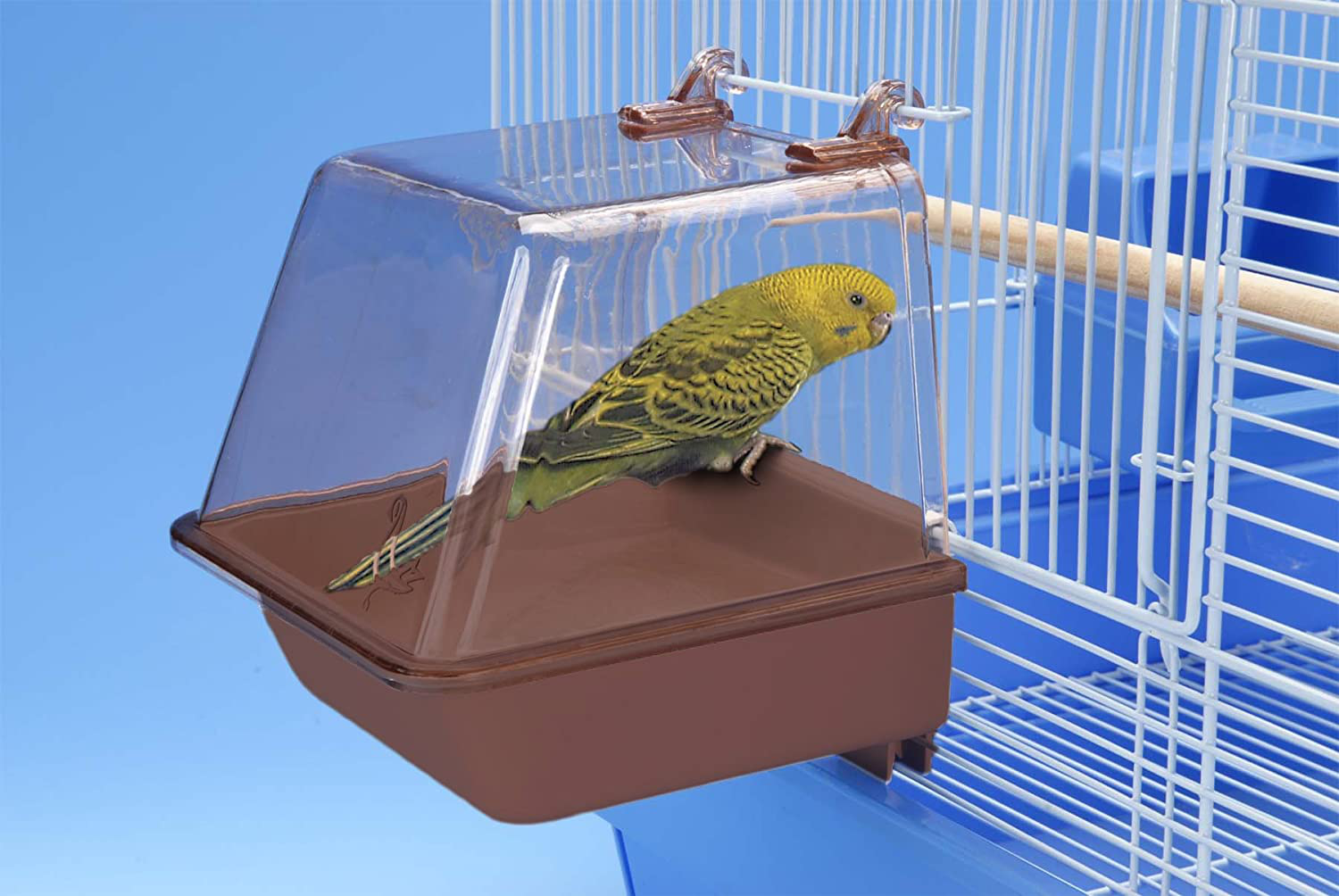 Penn Plax Clip-On Bird Bath – Comes with Universal Clips to Attach to Most Birdcages, 5.5 X 5.75 X 3.75 Inches Animals & Pet Supplies > Pet Supplies > Bird Supplies > Bird Cage Accessories Penn-Plax   
