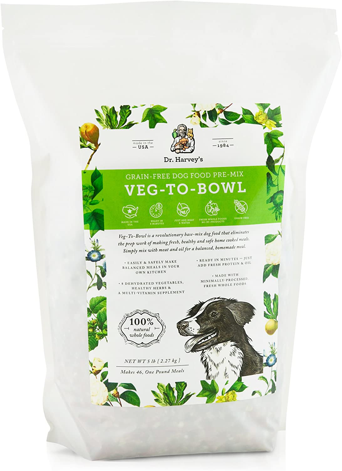 Dr. Harvey'S Veg-To-Bowl Dog Food, Human Grade Dehydrated Base Mix for Dogs, Grain Free Holistic Mix Animals & Pet Supplies > Pet Supplies > Bird Supplies > Bird Treats Dr. Harvey's 5 lb.  