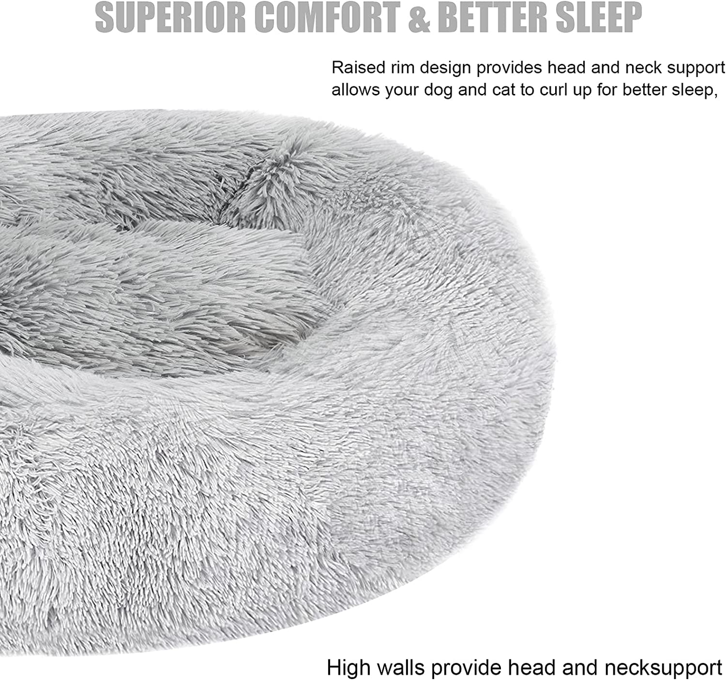 Calming Dog Bed Cat Bed, Washable round Dog Bed - 23/30/36 Inches Anti-Slip Faux Fur Donut Cuddler Cat Bed for Small Medium Large Dogs - Fits up to 25/45/100 Lbs - Waterproof Bottom Animals & Pet Supplies > Pet Supplies > Cat Supplies > Cat Beds LALIPODA   