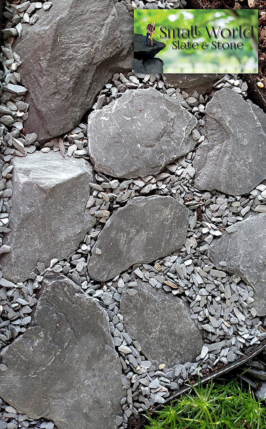 Natural Slate Stone -1 to 3 Inch Rocks for Miniature or Fairy Garden, Aquarium, Model Railroad & Wargaming (2) Animals & Pet Supplies > Pet Supplies > Fish Supplies > Aquarium Decor Small World Slate & Stone   