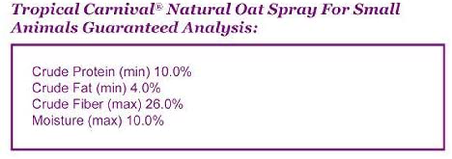 Tropical Carnival F.M. Brown'S, Natural Oat Spray Foraging Treat for Mice, Rats, Hamsters, Guinea Pigs, Rabbits and Other Small Animals, USA Grown and Harvested Animals & Pet Supplies > Pet Supplies > Small Animal Supplies > Small Animal Treats F.M.Brown's   