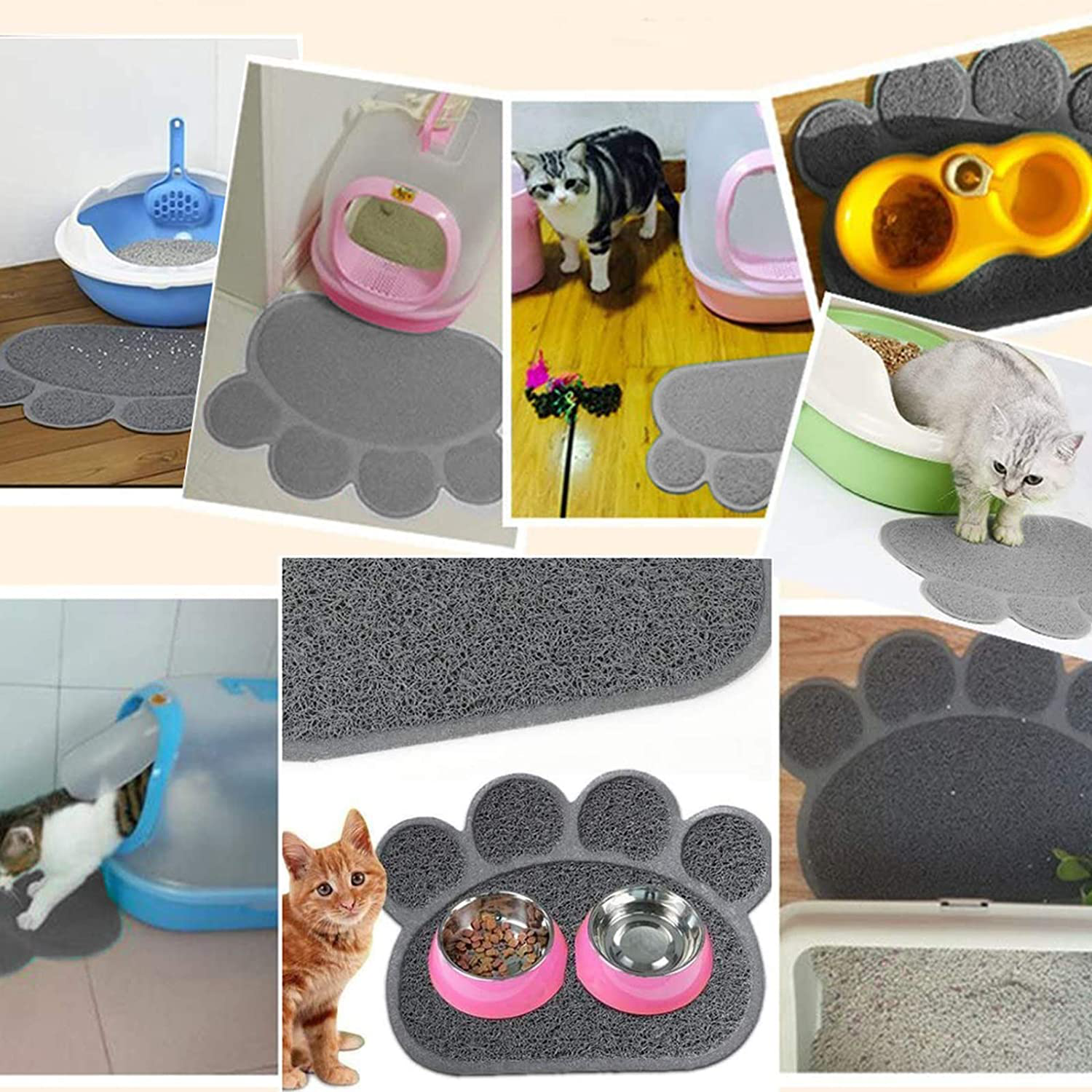 U/R Waterproof Pet Cat Litter Mat Foldable Cat Bed Pads Trapping Pets Litter Box Mat Pet Product for Cats House Clean Mat Animals & Pet Supplies > Pet Supplies > Cat Supplies > Cat Litter Box Mats U/R   