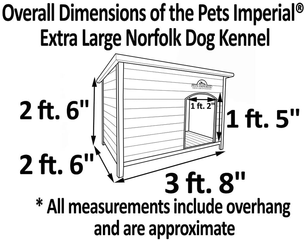 Pets Imperial Extra Large Insulated Wooden Norfolk Dog Kennel with Removable Floor for Easy Cleaning