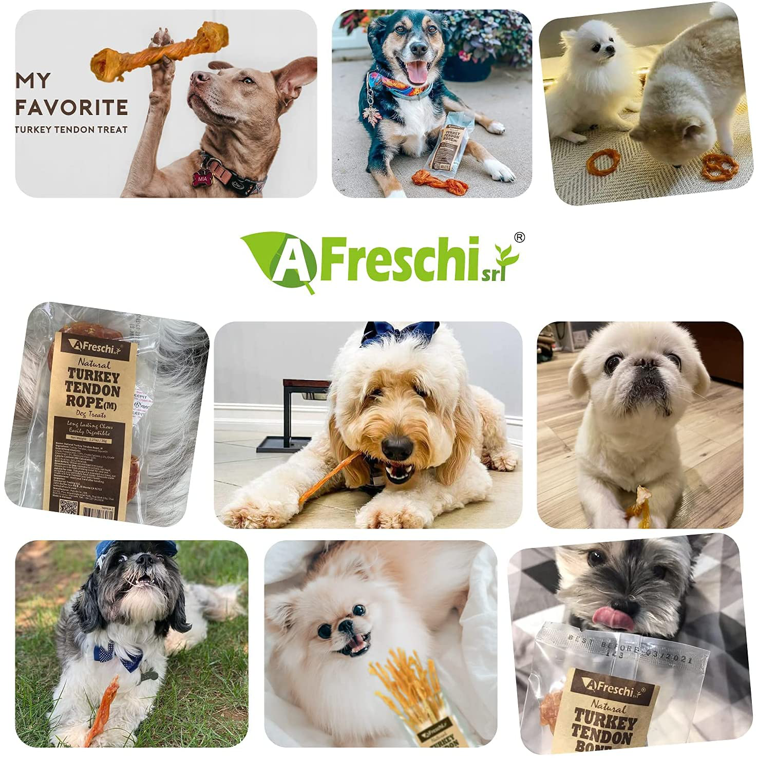 Afreschi Turkey Tendon for Dogs, Premium All-Natural, Hypoallergenic, Dog Chew Treat, Easy to Digest, Alternative to Rawhide, Ingredient Sourced from USA, (Small) Animals & Pet Supplies > Pet Supplies > Small Animal Supplies > Small Animal Treats A Freschi srl   