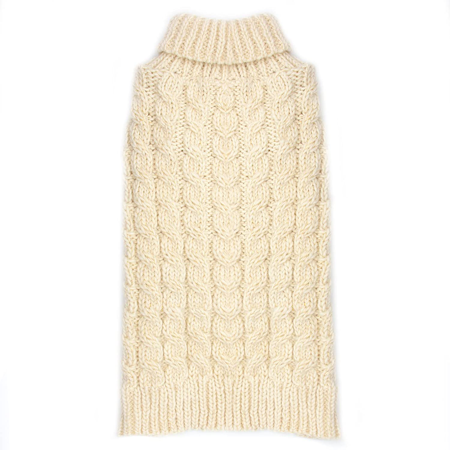 KYEESE Dog Sweaters with Golden Thread Turtleneck Dog Sweater Cable Knit for Cold Weather Animals & Pet Supplies > Pet Supplies > Dog Supplies > Dog Apparel KYEESE Beige X-Small (Pack of 1) 