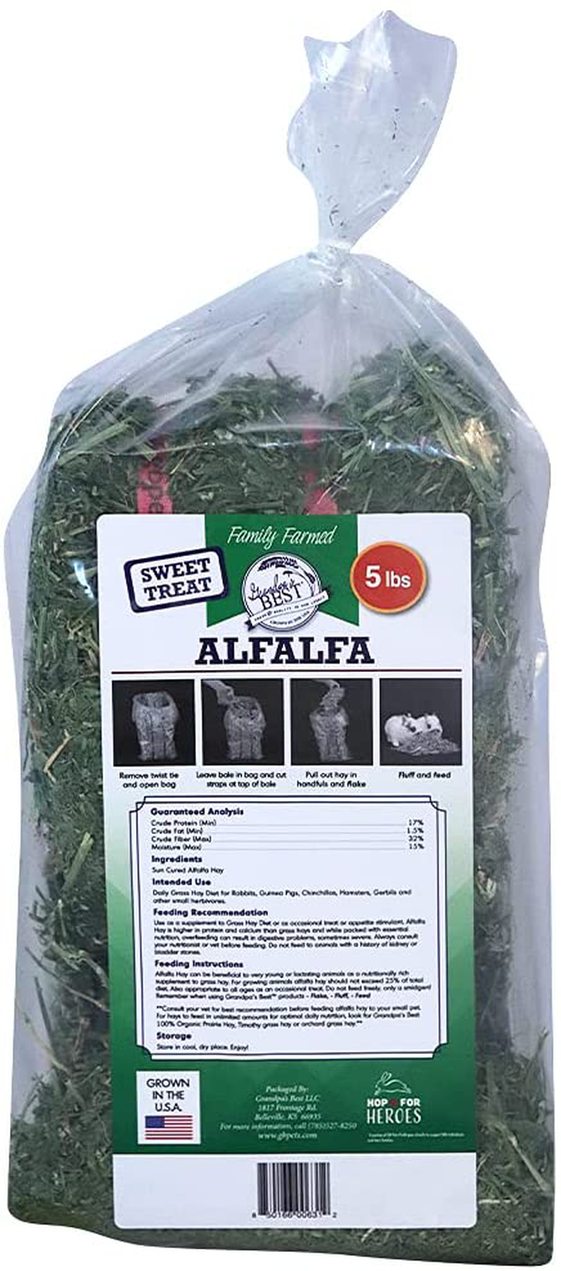 Grandpa'S Best Alfalfa Hay, 5 Lbs Animals & Pet Supplies > Pet Supplies > Small Animal Supplies > Small Animal Food Grandpa's Best   