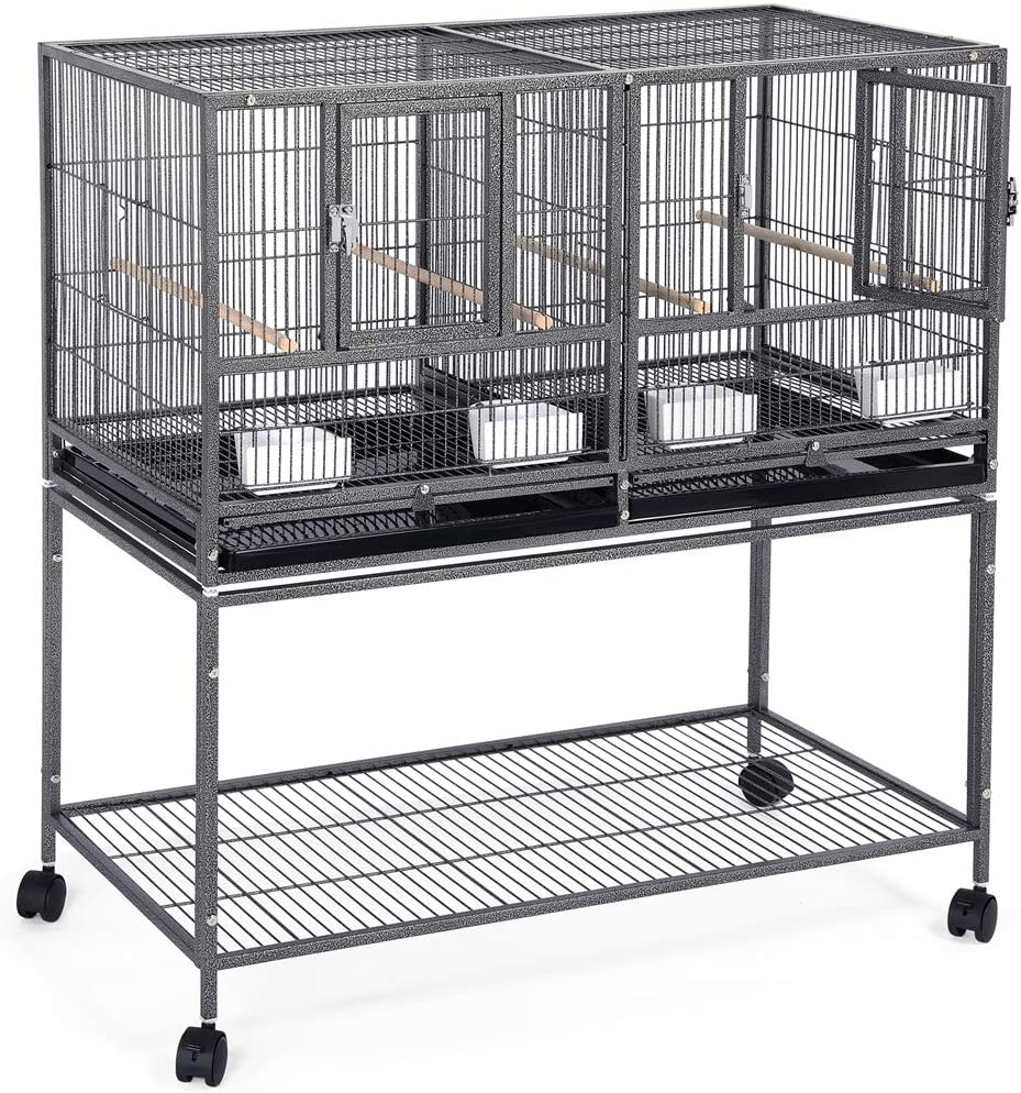 Topeakmart Divided Breeder Parakeet Canary Lovebird Finch Budgie Bird Cages W/Rolling Stand Animals & Pet Supplies > Pet Supplies > Bird Supplies > Bird Cages & Stands Topeakmart 3 Pack  