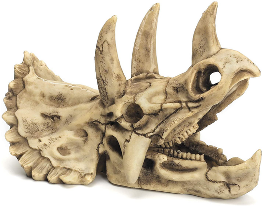 Aquarium Decorations Dinosaur Triceratops Skull Décor, Resin Made Skull Model for Reptiles Hideout, Fish Aquarium Accessories, Home Bar Décor Animals & Pet Supplies > Pet Supplies > Fish Supplies > Aquarium Decor FOYO   