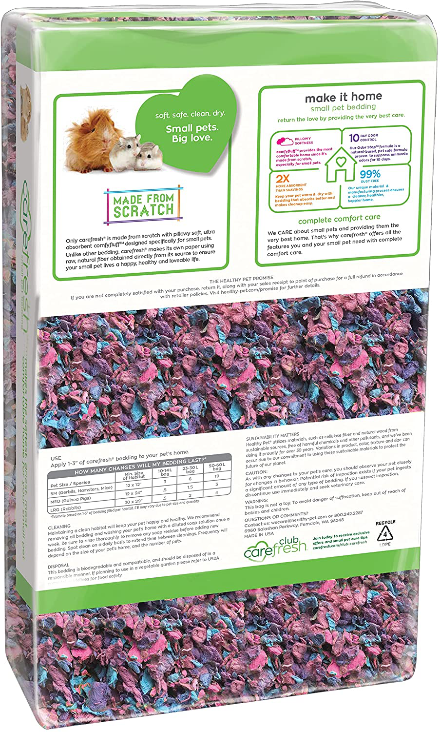 Carefresh 99% Dust-Free Confetti Natural Paper Small Pet Bedding with Odor Control, 23 L Animals & Pet Supplies > Pet Supplies > Small Animal Supplies > Small Animal Bedding Carefresh   