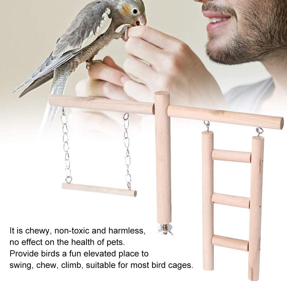 Leftwei Romantic Valentine'S Day Parrot Climbing Ladder, Bird Cage Stand Play Gym,Pet Bird Parrot Chewing Biting Stand Toy Parrot Wood Climbing Swing Ladder Hammock for Cockatiel Lovebirds Finches Animals & Pet Supplies > Pet Supplies > Bird Supplies > Bird Gyms & Playstands Leftwei   