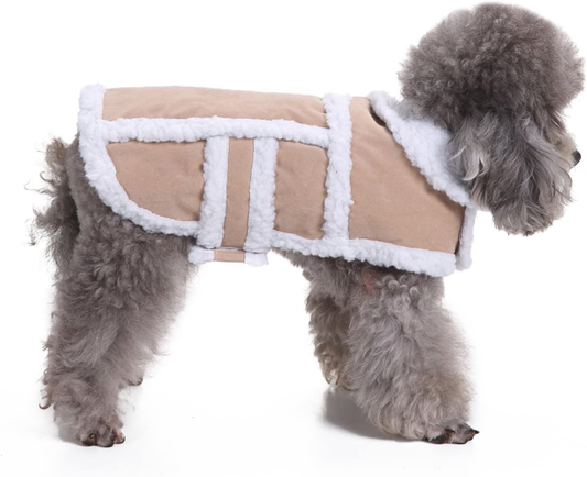 Rypet Small Dog Winter Coat - Shearling Fleece Dog Warm Coat for Small to Medium Breeds Dog Animals & Pet Supplies > Pet Supplies > Cat Supplies > Cat Apparel Rypet Tan Medium (8-12 lbs) 