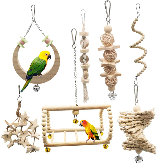 G-HY Bird Parrot Swing, Chew Toy Toys, All Natural and Safe Non-Toxic, Suitable for Small Parakeets, Budgies, Conures, Finches, Love Birds and Other Small and Medium-Sized Parrots