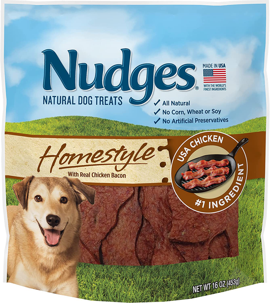 Nudges Natural Dog Treats Homestyle Made with Real Chicken Bacon Animals & Pet Supplies > Pet Supplies > Small Animal Supplies > Small Animal Treats Nudges   