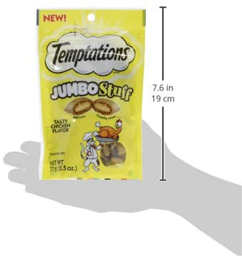 TEMPTATIONS Jumbo Stuff Crunchy and Soft Cat Treats, 2.5 Oz. (12 Pack) Animals & Pet Supplies > Pet Supplies > Cat Supplies > Cat Treats Temptations   