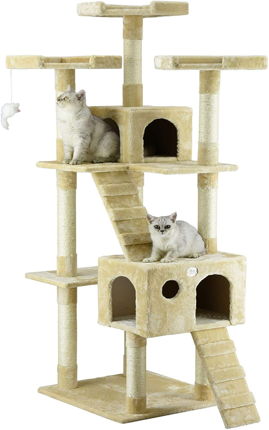 Go Pet Club 72" Cat Tree Animals & Pet Supplies > Pet Supplies > Cat Supplies > Cat Furniture Go Pet Club Beige  