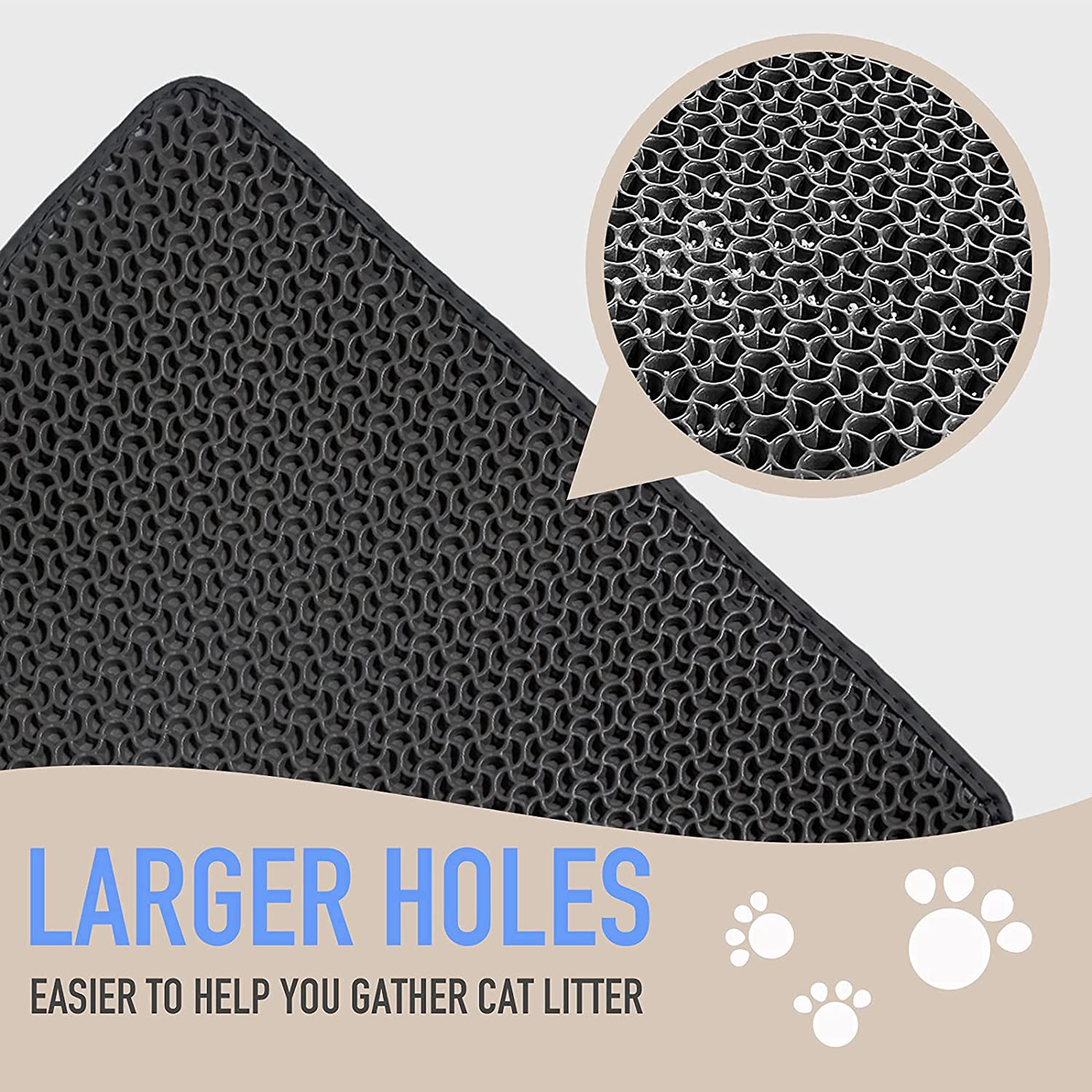 Shekkam Cat Litter Mat: 29.5 X 23.6'' with Double-Layer, No Phthalate, Urine Proof & Waterproof, Larger Holes Kitty Litter Mat, Litter Trapping Mat for Cat Litter Box Animals & Pet Supplies > Pet Supplies > Cat Supplies > Cat Litter Box Mats Shekkam   