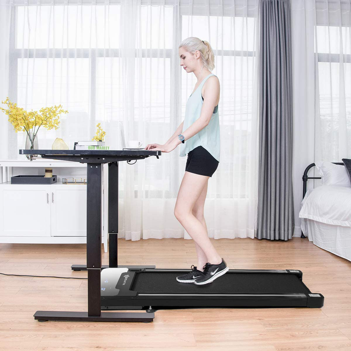 Goplus under Desk Treadmill with Touchable LED Display and