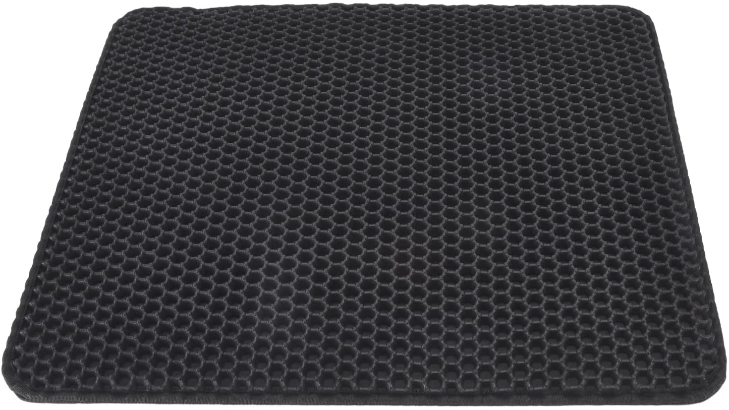 Gaeirt Litter Box Mat, EVA Waterproof Easy to Clean Urine Resistant Cat Litter Mat for Litter Box for Home(Black) Animals & Pet Supplies > Pet Supplies > Cat Supplies > Cat Litter Box Mats Gaeirt   