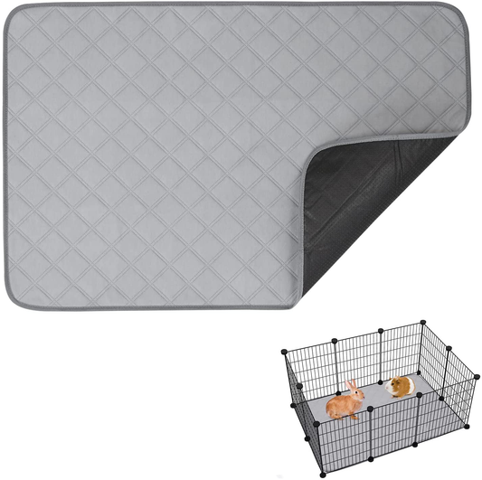 Pawaboo Guinea Pig Fleece Cage Liners, 1 Pack 23.6"X35.4" Non-Slip Leak-Proof Bottom Bedding Pads, Super Absorbent Pee Pad for Small Animals, Rabbit, Chinchillas, Washable Training Pee Mats, Gray Animals & Pet Supplies > Pet Supplies > Small Animal Supplies > Small Animal Bedding Pawaboo   